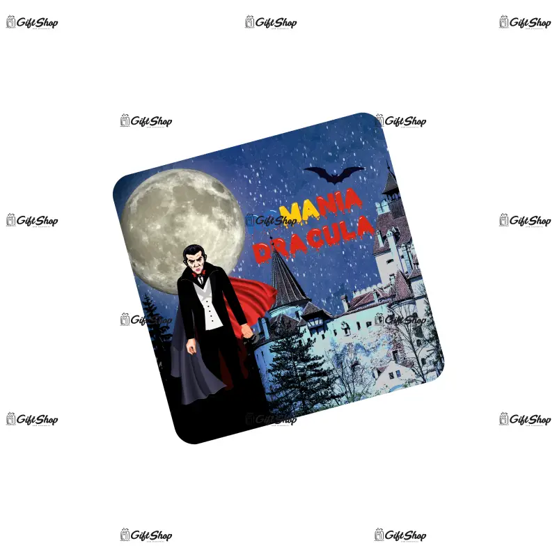 Dracula castelul bran, set 6 suporti coster din lemn, model a